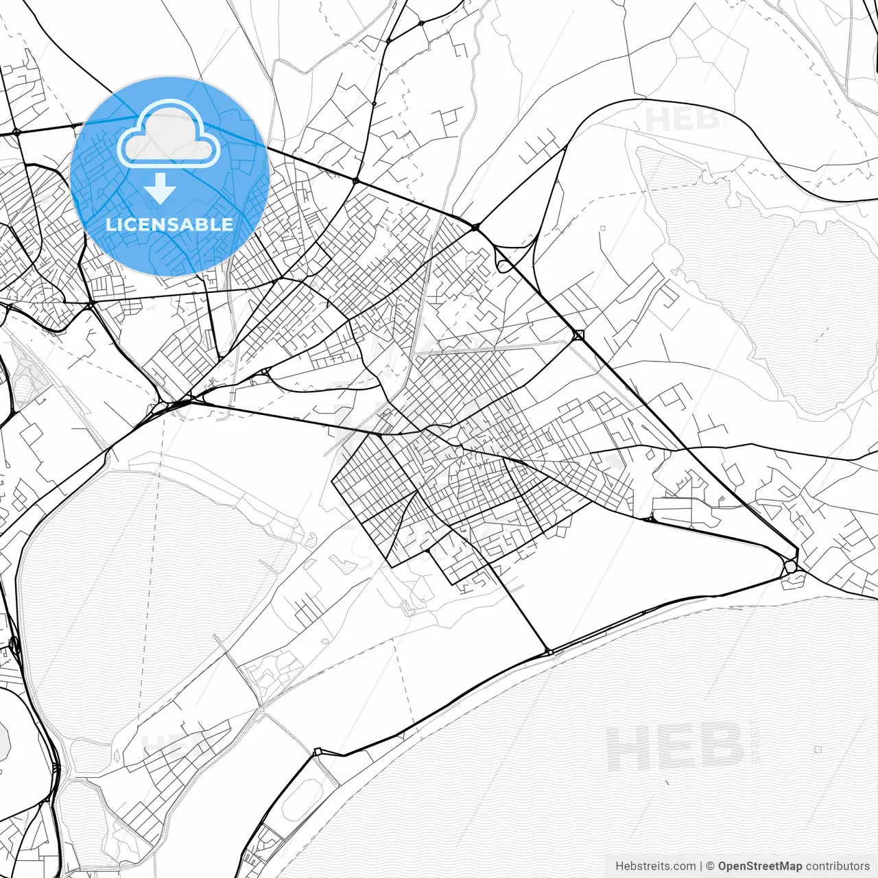 Vector PDF map of Quartu Sant Elena, Italy