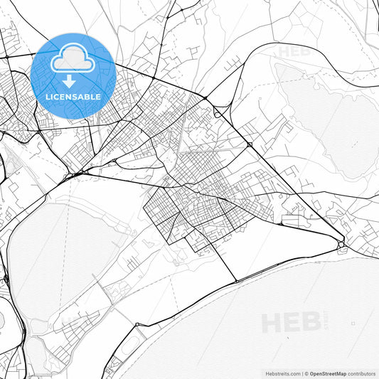 Vector PDF map of Quartu Sant Elena, Italy