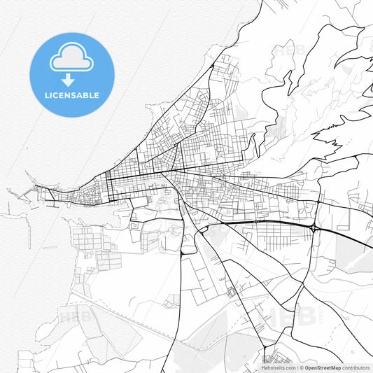 Vector PDF map of Trapani, Italy