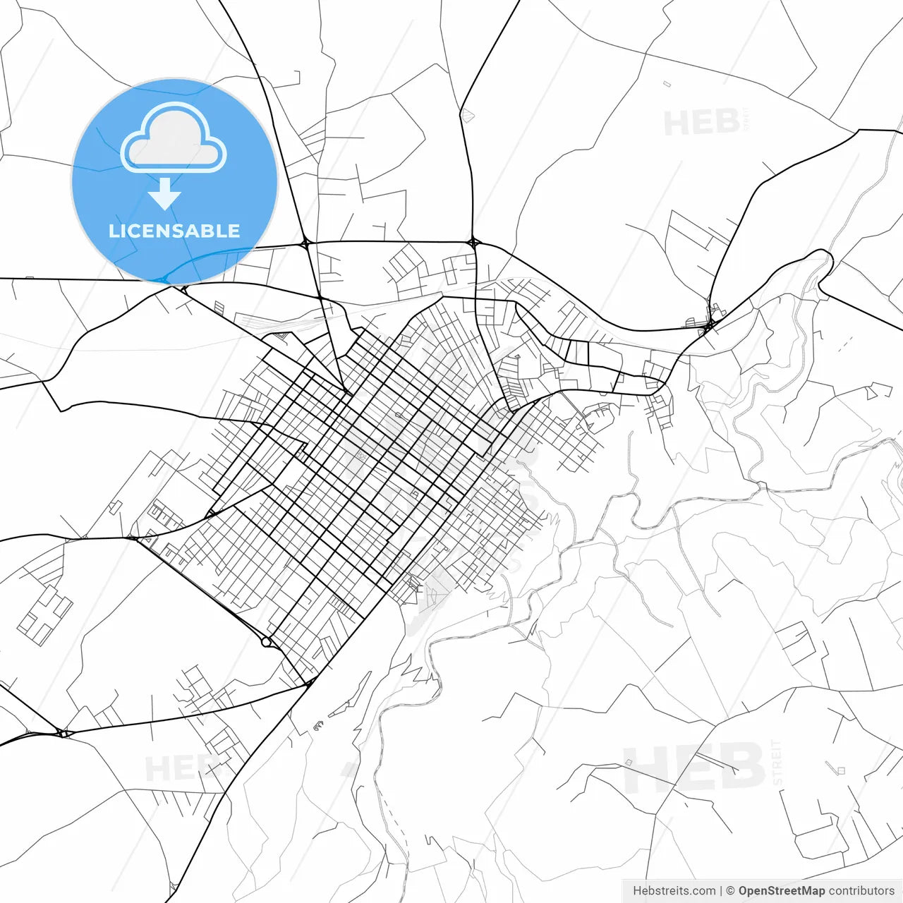 Vector PDF map of Vittoria, Italy