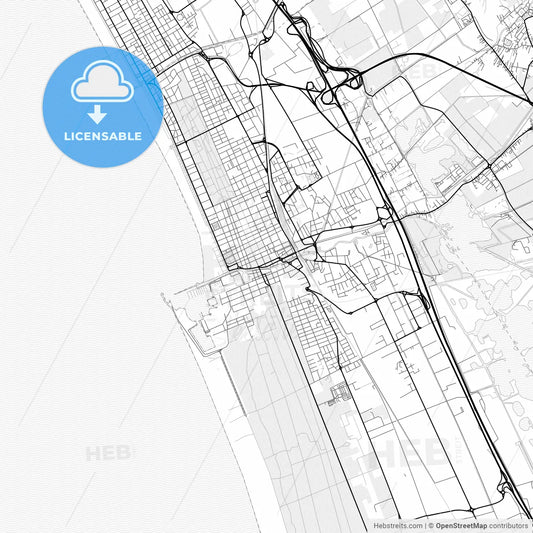 Vector PDF map of Viareggio, Italy