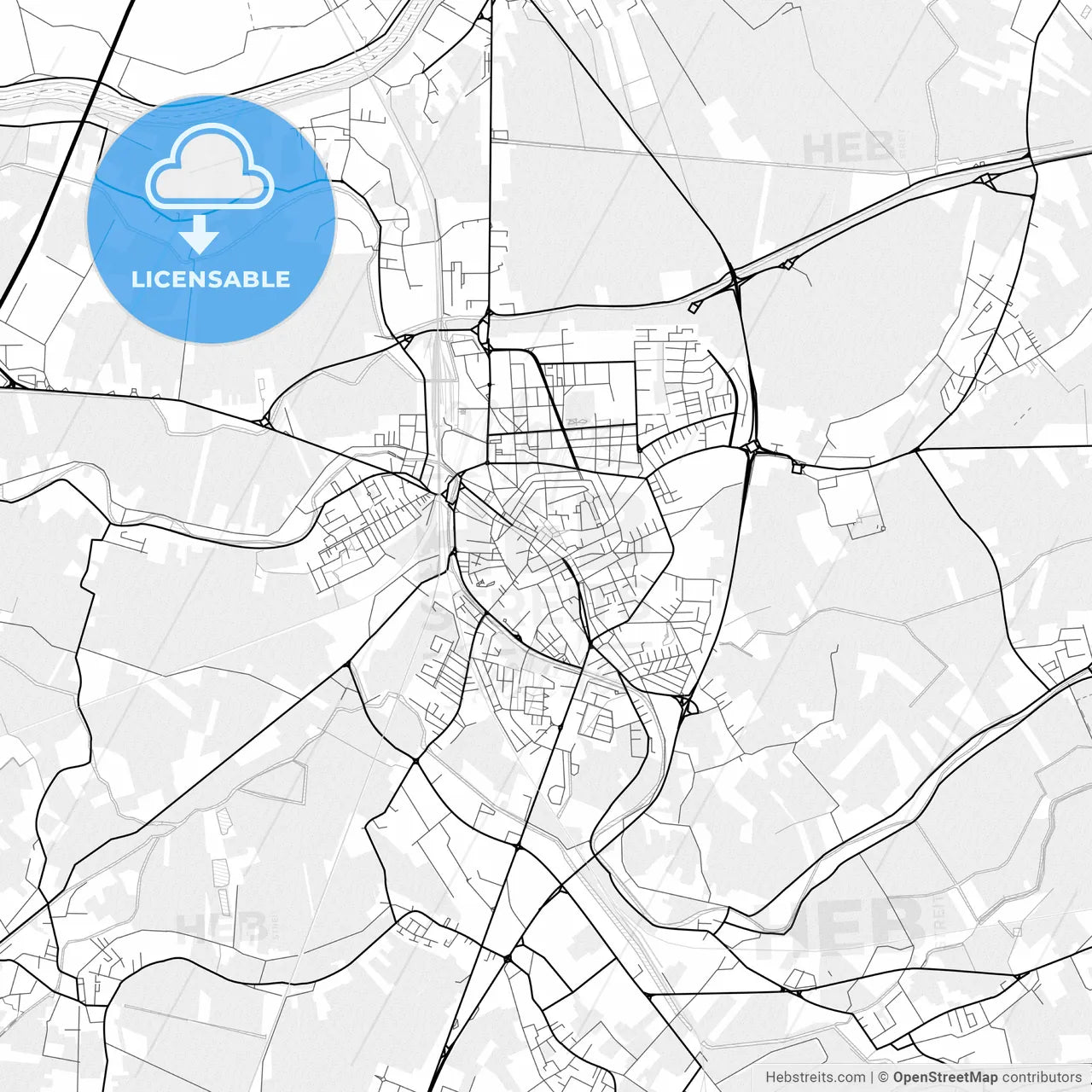Vector PDF map of Rovigo, Italy
