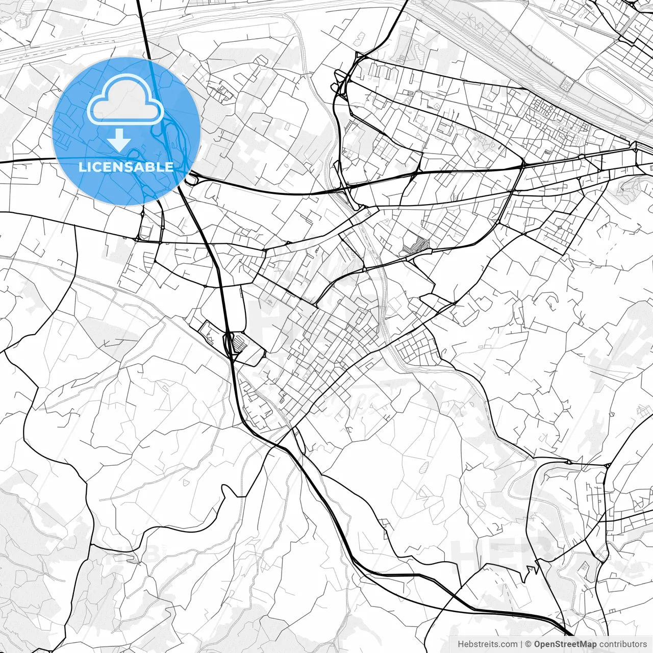 Vector PDF map of Scandicci, Italy