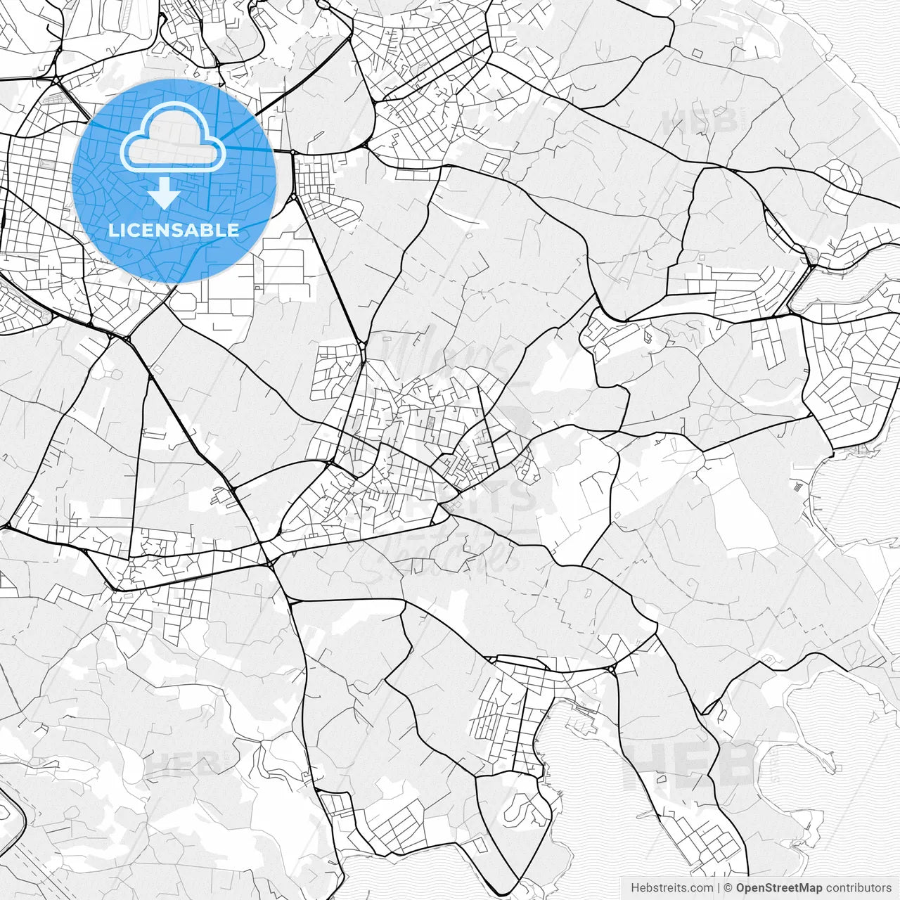 Vector PDF map of Żejtun, Malta