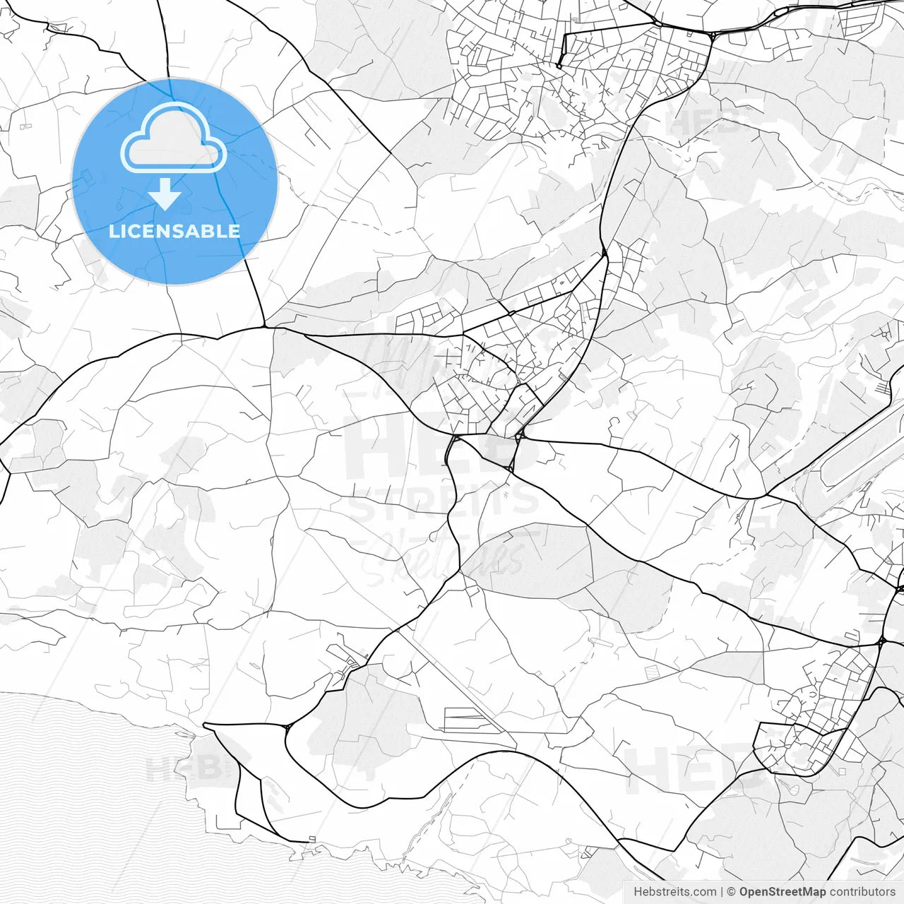 Vector PDF map of Siġġiewi, Malta