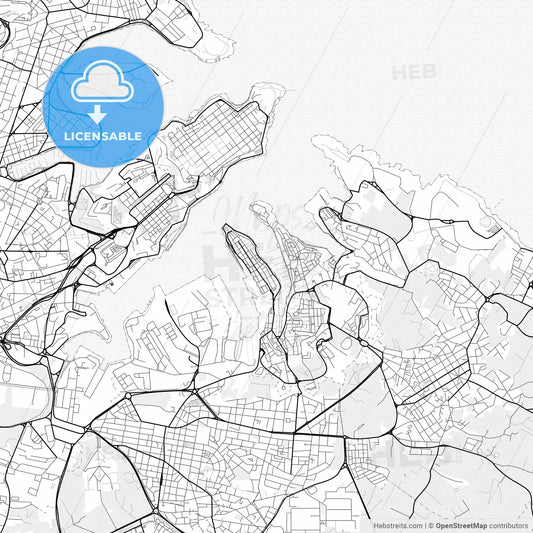 Vector PDF map of Senglea, Malta