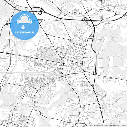 Vector PDF map of Bytom, Poland