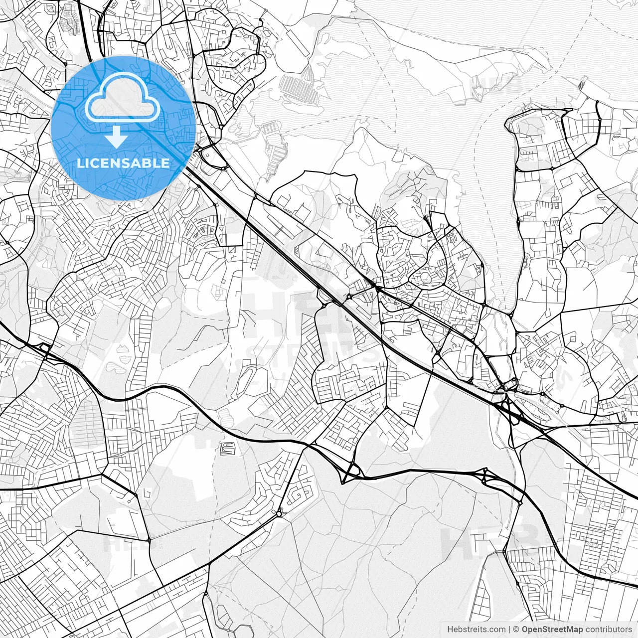 Vector PDF map of Amora, Portugal