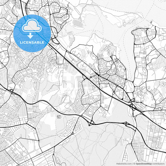 Vector PDF map of Amora, Portugal