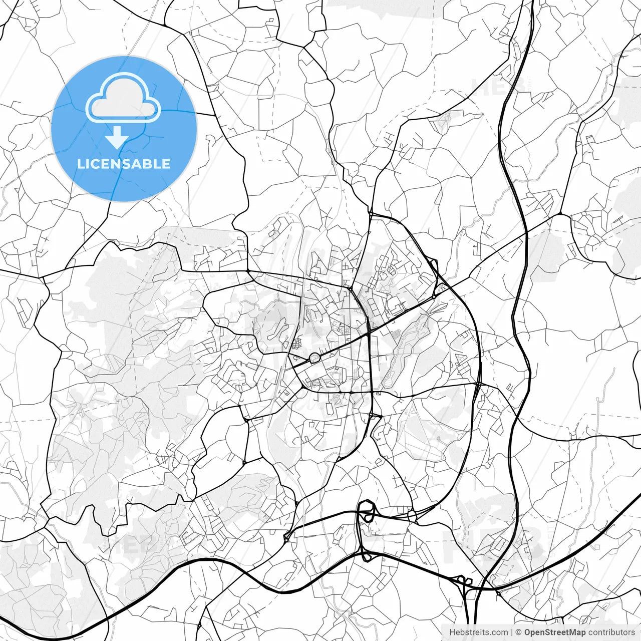 Vector PDF map of Vila Nova de Famalicão, Portugal
