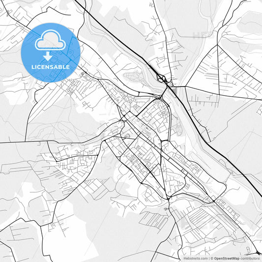 Vector PDF map of Pitești, Romania