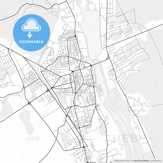 Vector PDF map of Bacău, Romania