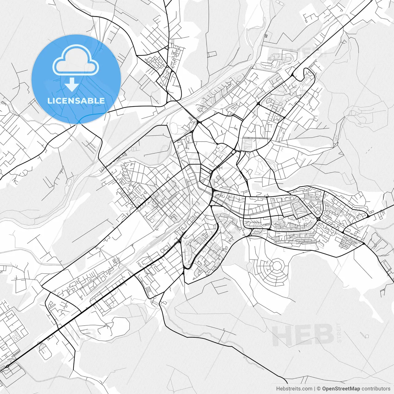 Vector PDF map of Târgu Mureș, Romania