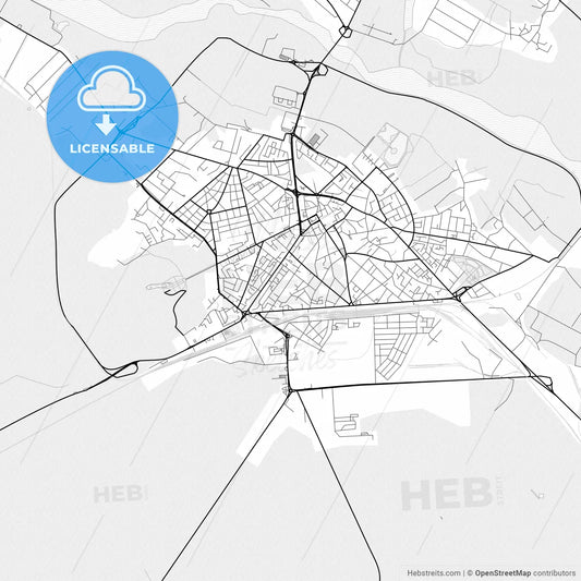 Vector PDF map of Buzău, Romania