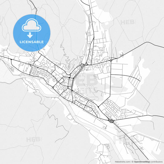 Vector PDF map of Piatra Neamț, Romania