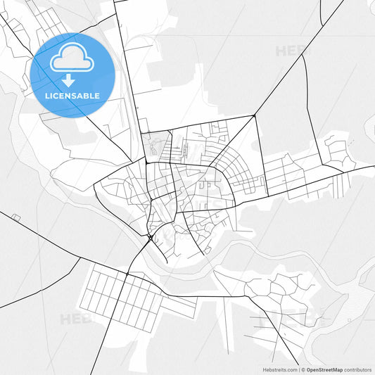 Vector PDF map of Roman, Romania