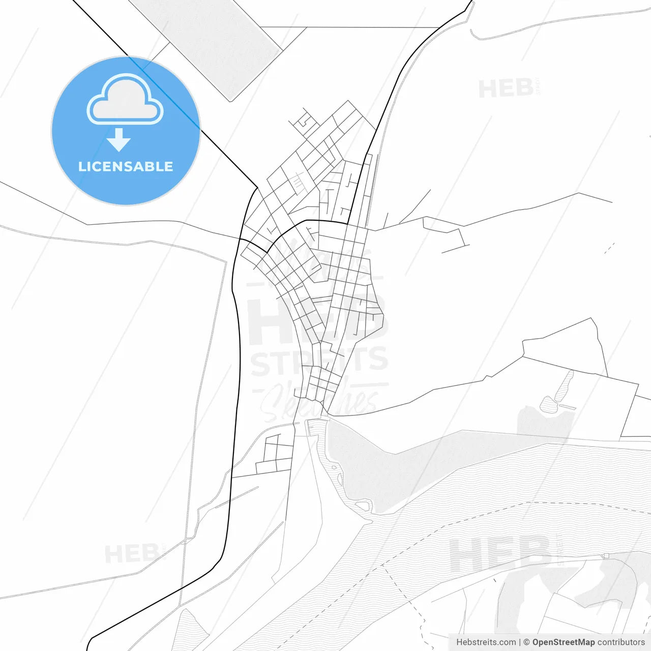 Vector PDF map of Kovin, Serbia