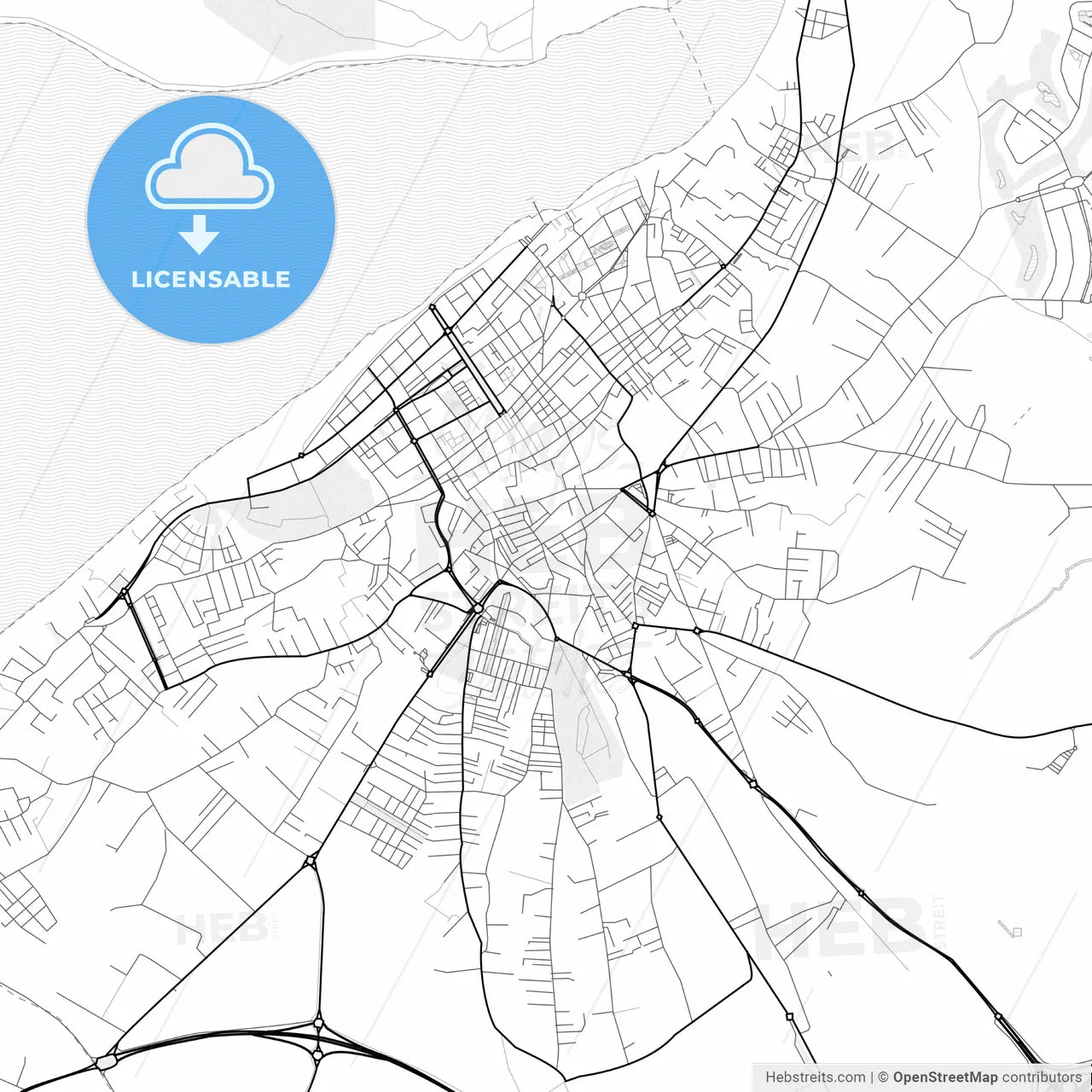 Vector PDF map of Sanlúcar de Barrameda, Spain