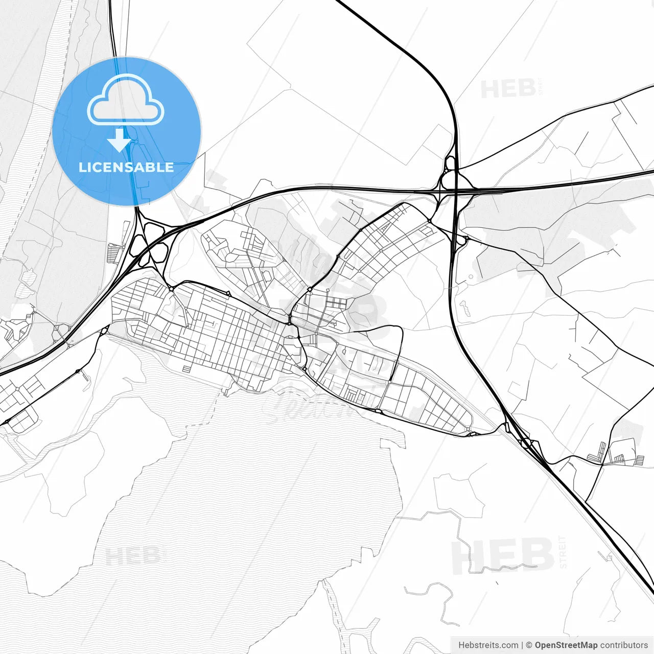 Vector PDF map of Puerto Real, Spain