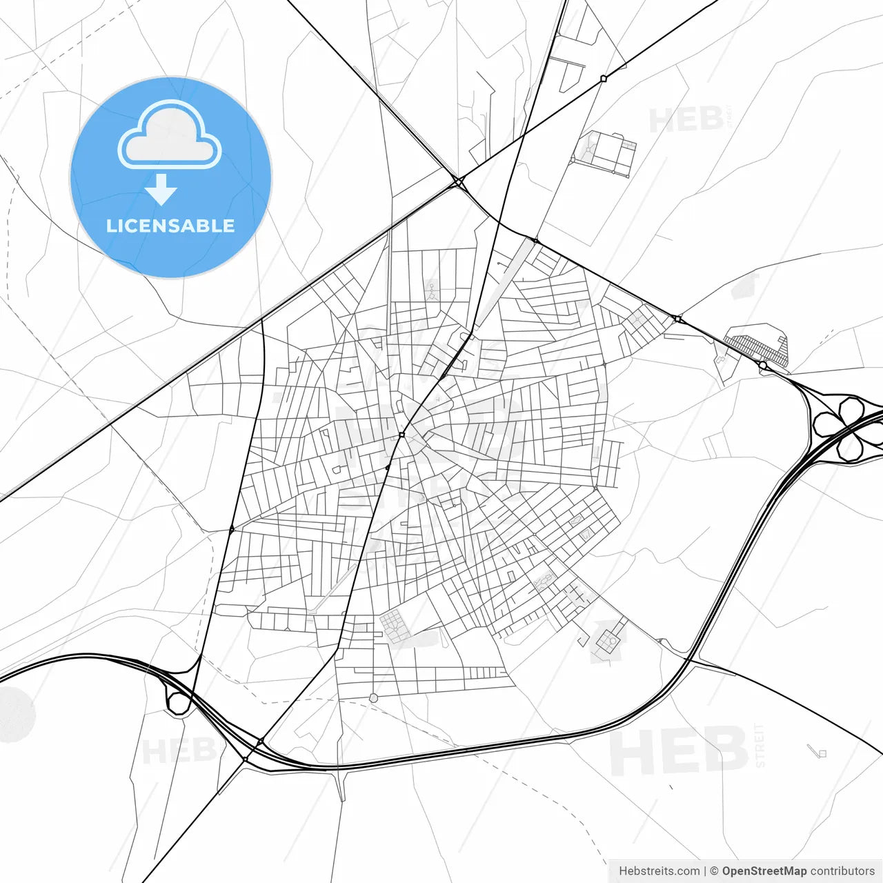 Vector PDF map of Tomelloso, Spain
