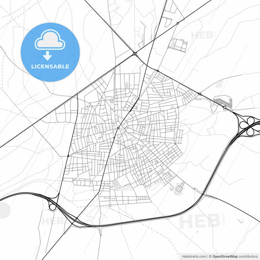 Vector PDF map of Tomelloso, Spain