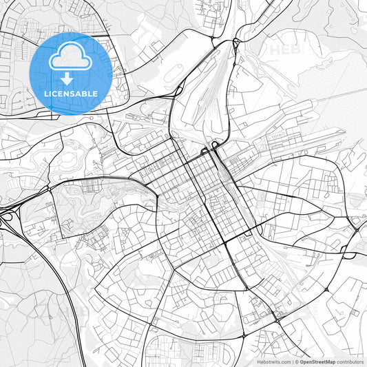 Vector PDF map of Gävle, Sweden