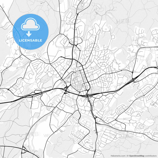 Vector PDF map of Borås, Sweden