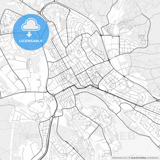 Vector PDF map of Falun, Sweden