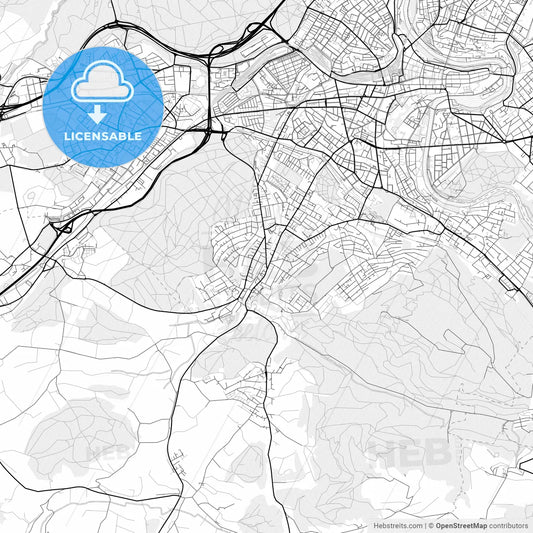 Vector PDF map of Köniz, Switzerland