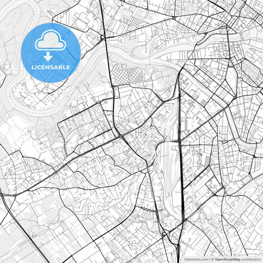 Vector PDF map of Lancy, Switzerland