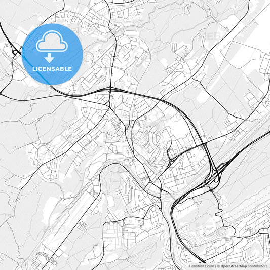 Vector PDF map of Emmen, Switzerland