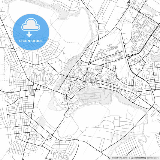 Vector PDF map of Lutsk, Ukraine