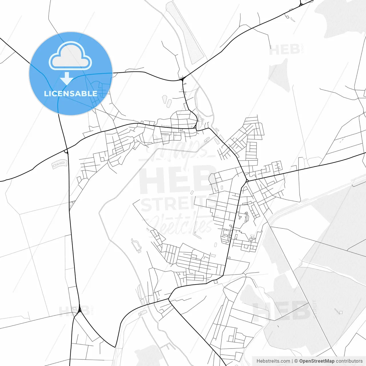 Vector PDF map of Dubno, Ukraine