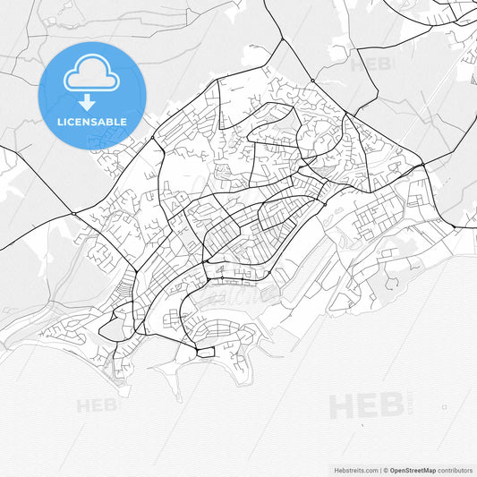 Vector PDF map of Barry, Wales