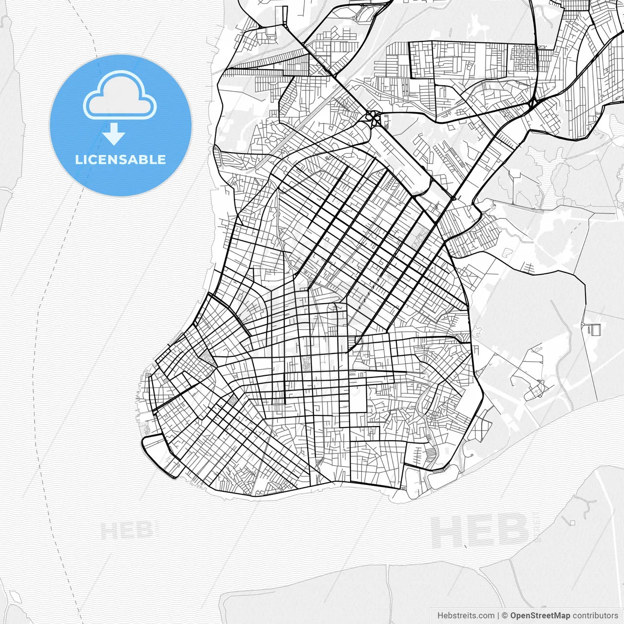 Vector PDF map of Belem, Brazil
