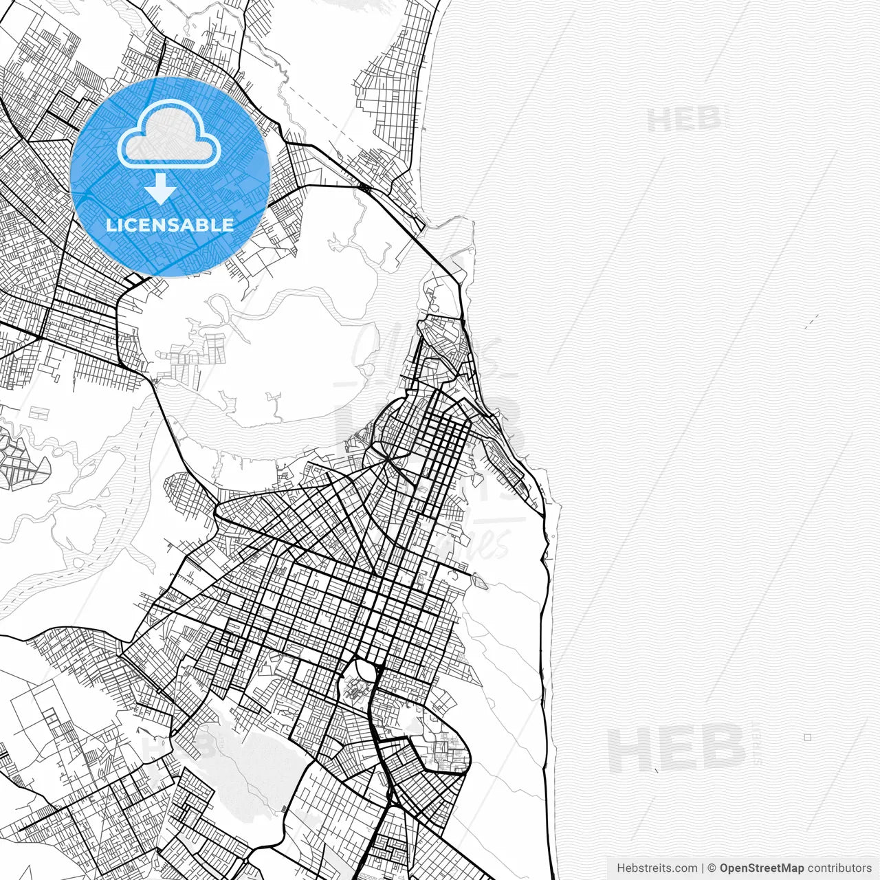 Vector PDF map of Natal, Brazil