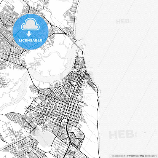 Vector PDF map of Natal, Brazil