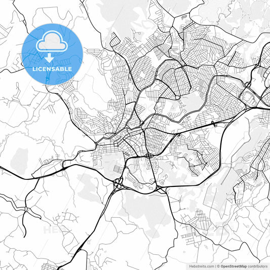 Vector PDF map of Betim, Brazil