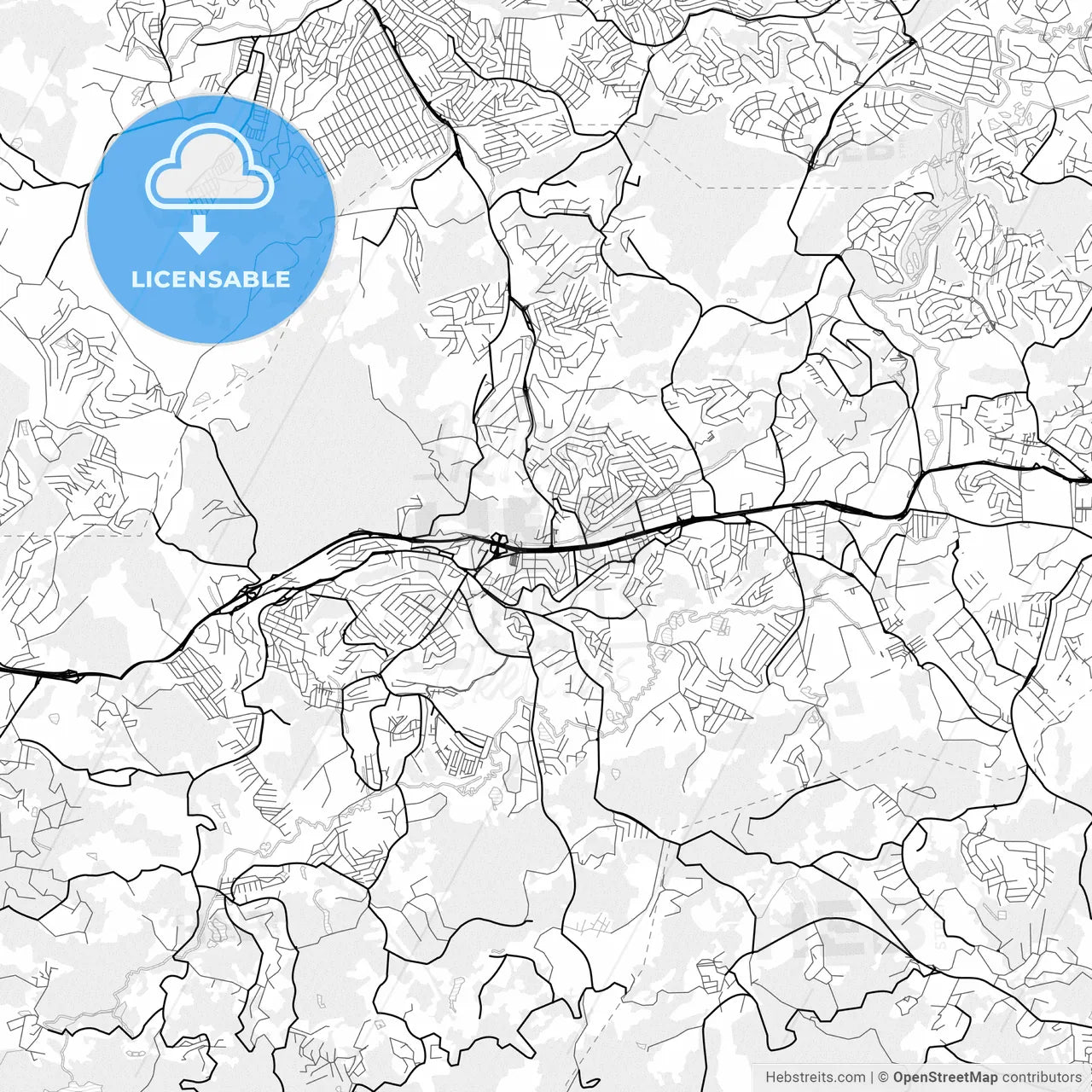 Vector PDF map of Cotia, Brazil