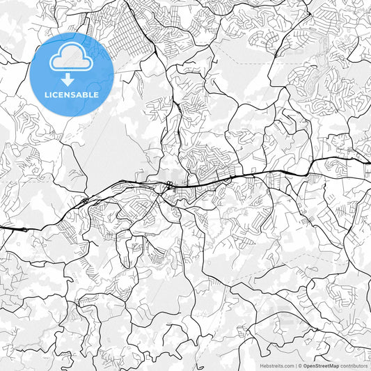 Vector PDF map of Cotia, Brazil