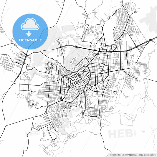 Vector PDF map of Lages, Brazil