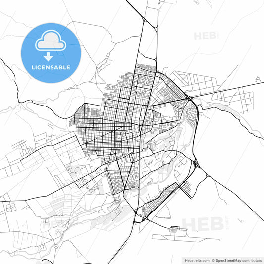 Vector PDF map of Calama, Chile
