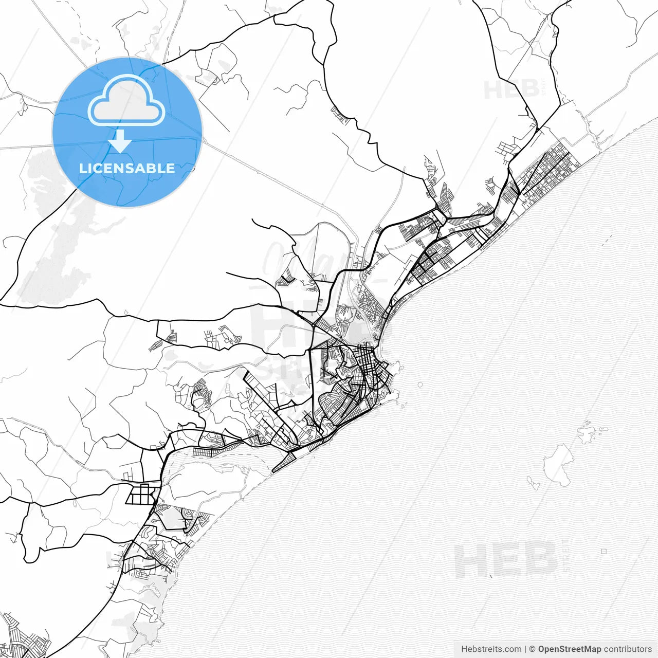 Vector PDF map of Macae, Brazil