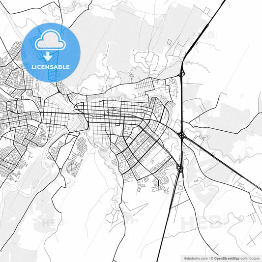 Vector PDF map of Osorno, Chile