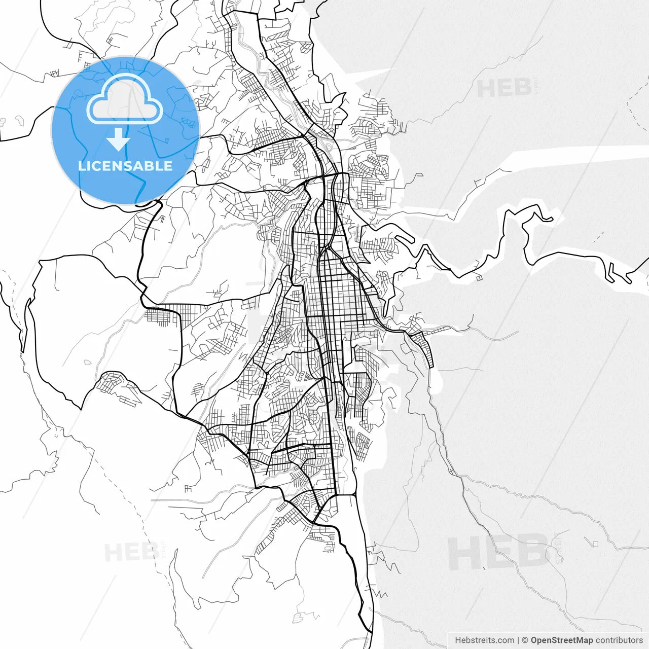 Vector PDF map of Loja, Ecuador