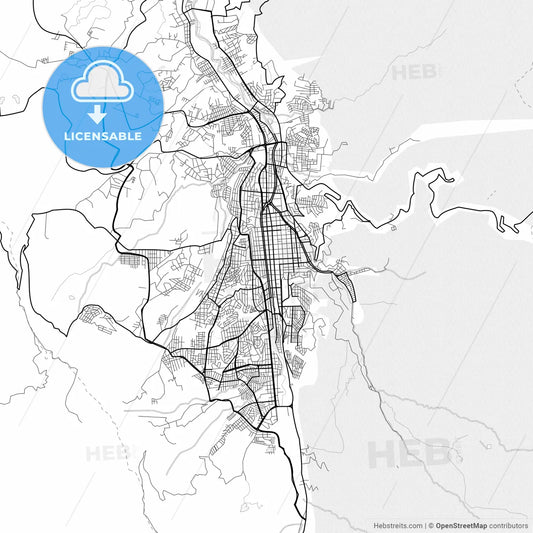 Vector PDF map of Loja, Ecuador