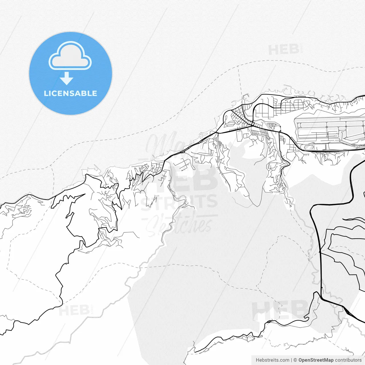 Vector PDF map of Catia La Mar, Venezuela