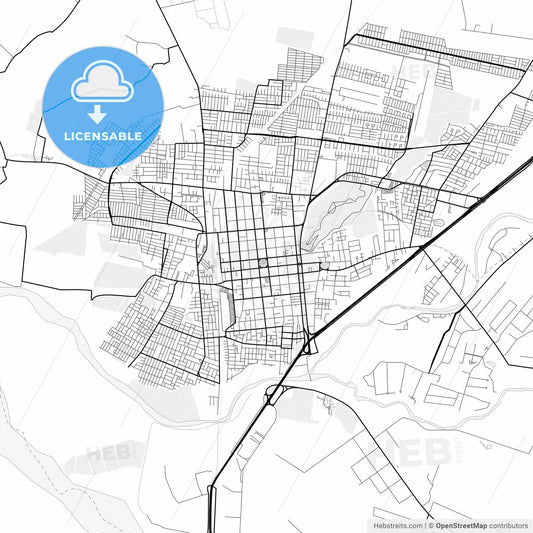Vector PDF map of Curico, Chile
