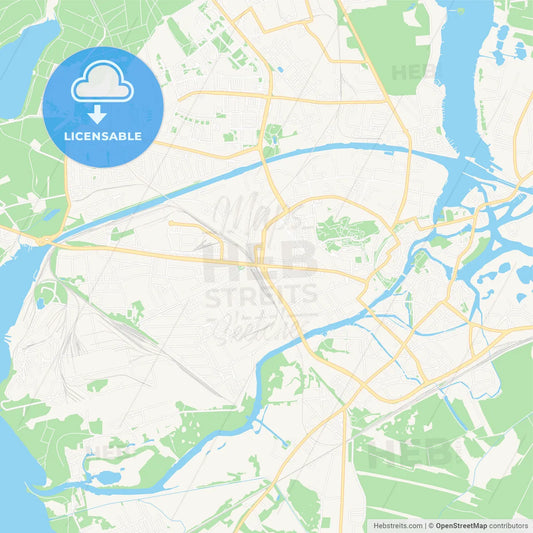 Brandenburg an der Havel, Germany Vector Map - Classic Colors