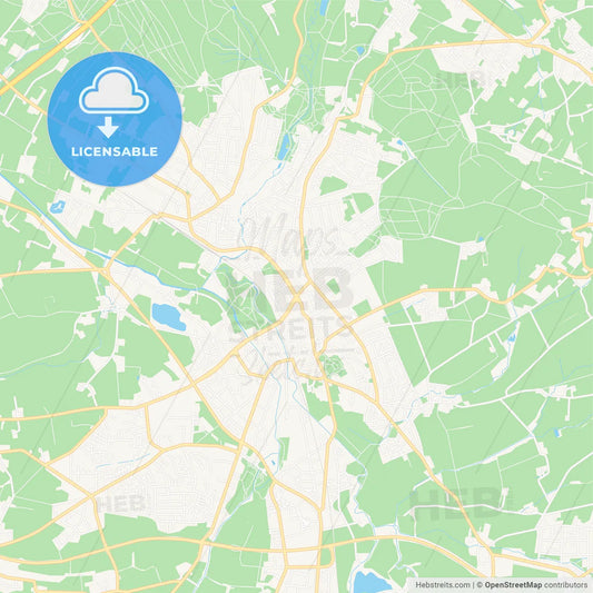 Bad Salzuflen, Germany Vector Map - Classic Colors